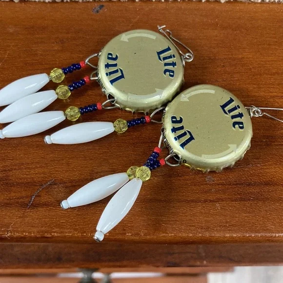 Miller Lite Earrings - Picture 3 of 3